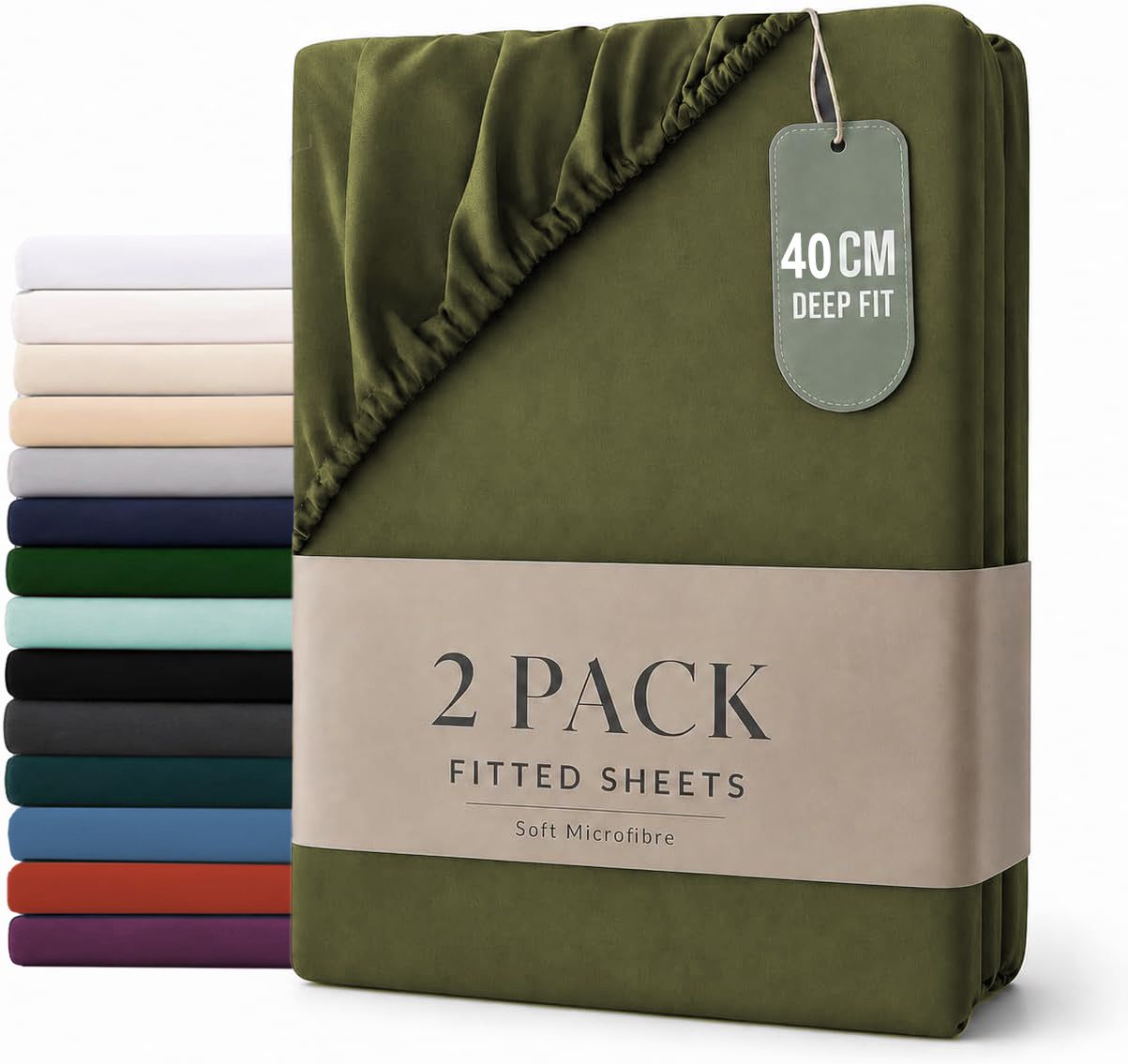 Hotel Quality Fitted sheets - 2 Piece Fitted sheets -Breathable Bedding - Wrinkle, Fade, Stain Resistant- V1317-2-QS9-AUSK-CL-JL