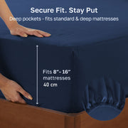 Hotel Quality Fitted sheets - 2 Piece Fitted sheets -Breathable Bedding - Wrinkle, Fade, Stain Resistant- V1317-2-QS9-AUSK-CL-NV