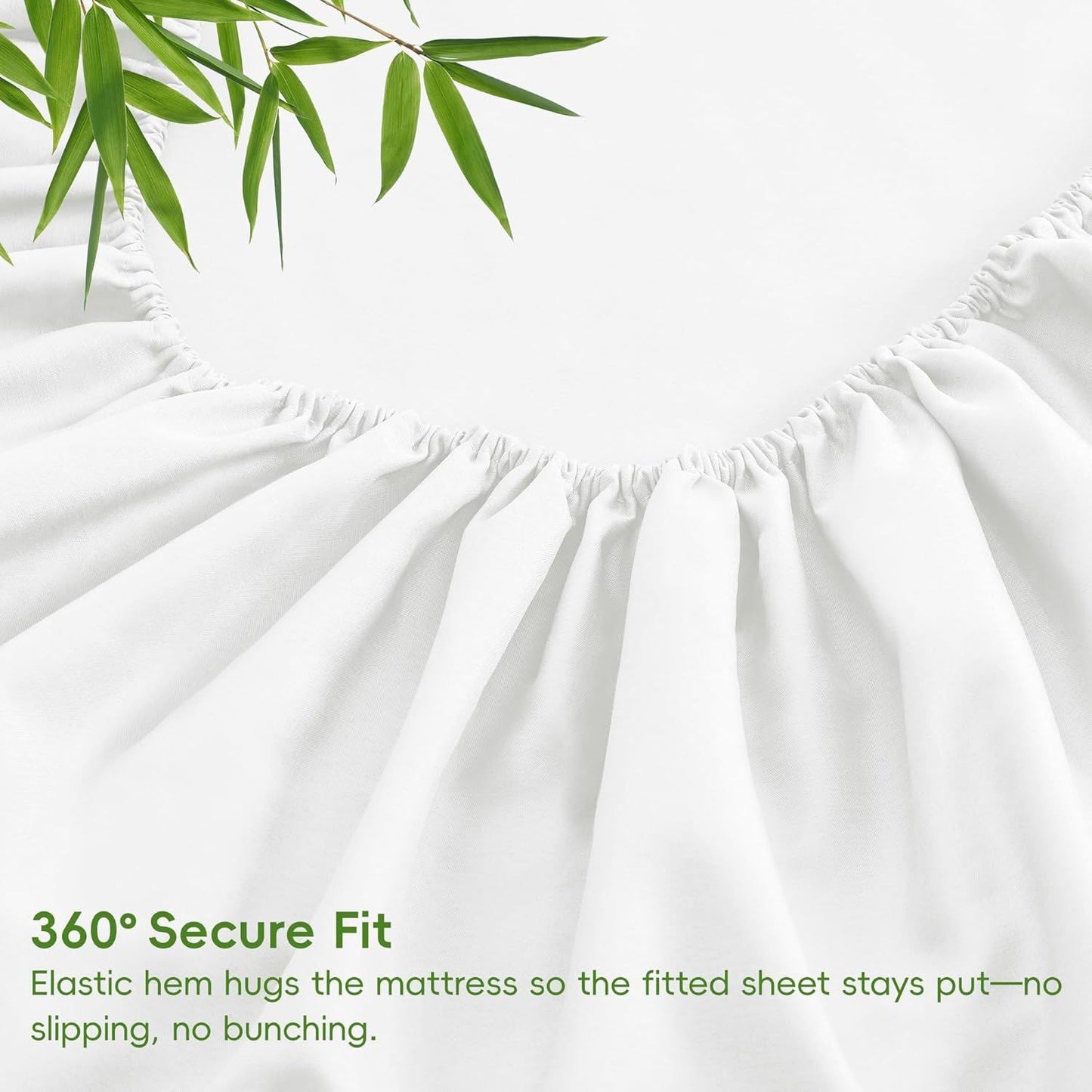 3 Piece Ultra Soft Bamboo Breathable Sheet Set -Hotel 2000TC Breathable Bed Sheets Set with 37 Centimetre Deep Pocket-Breathable Sheets for Hot Sleepers(White,Single)