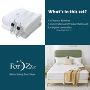 Electric Heated Mattress Pad Blanket with Dual Control & 9-Hour Auto Off & 9 Heat Settings, Preheat V1317-DRT450-AUD
