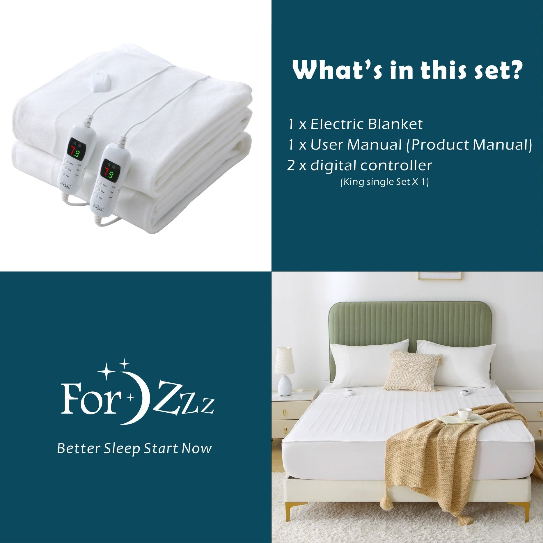 Electric Heated Mattress Pad Blanket with Dual Control & 9-Hour Auto Off & 9 Heat Settings, Preheat V1317-DRT450-AUD