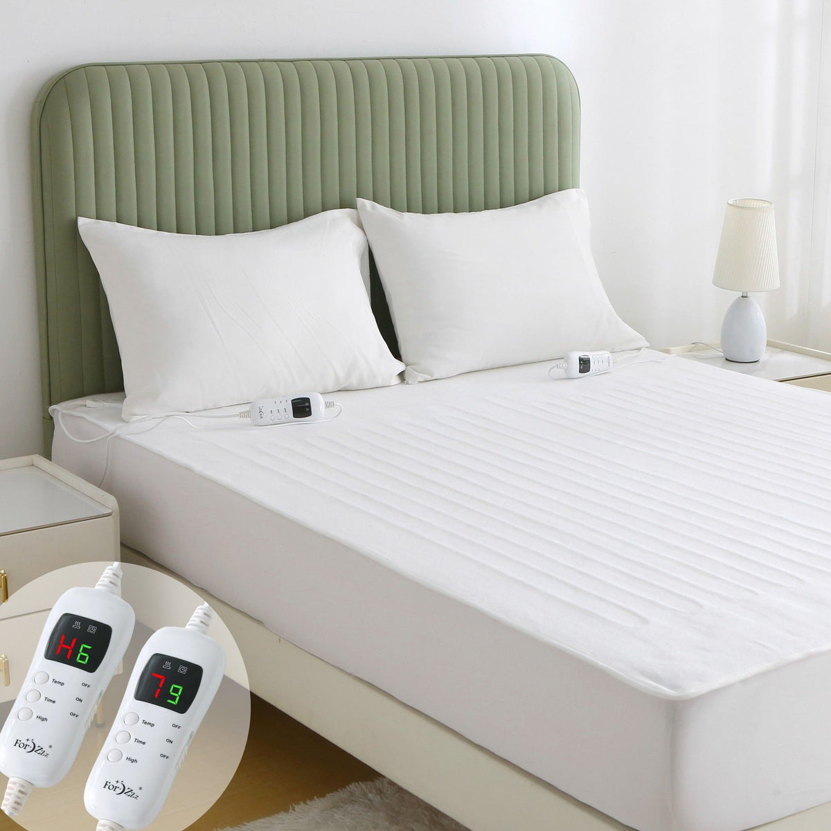Electric Heated Mattress Pad Blanket with Dual Control & 9-Hour Auto Off & 9 Heat Settings, Preheat Functions, Overheat Protection, Machine Washable Fully Fitted Electric Sheet(Queen)