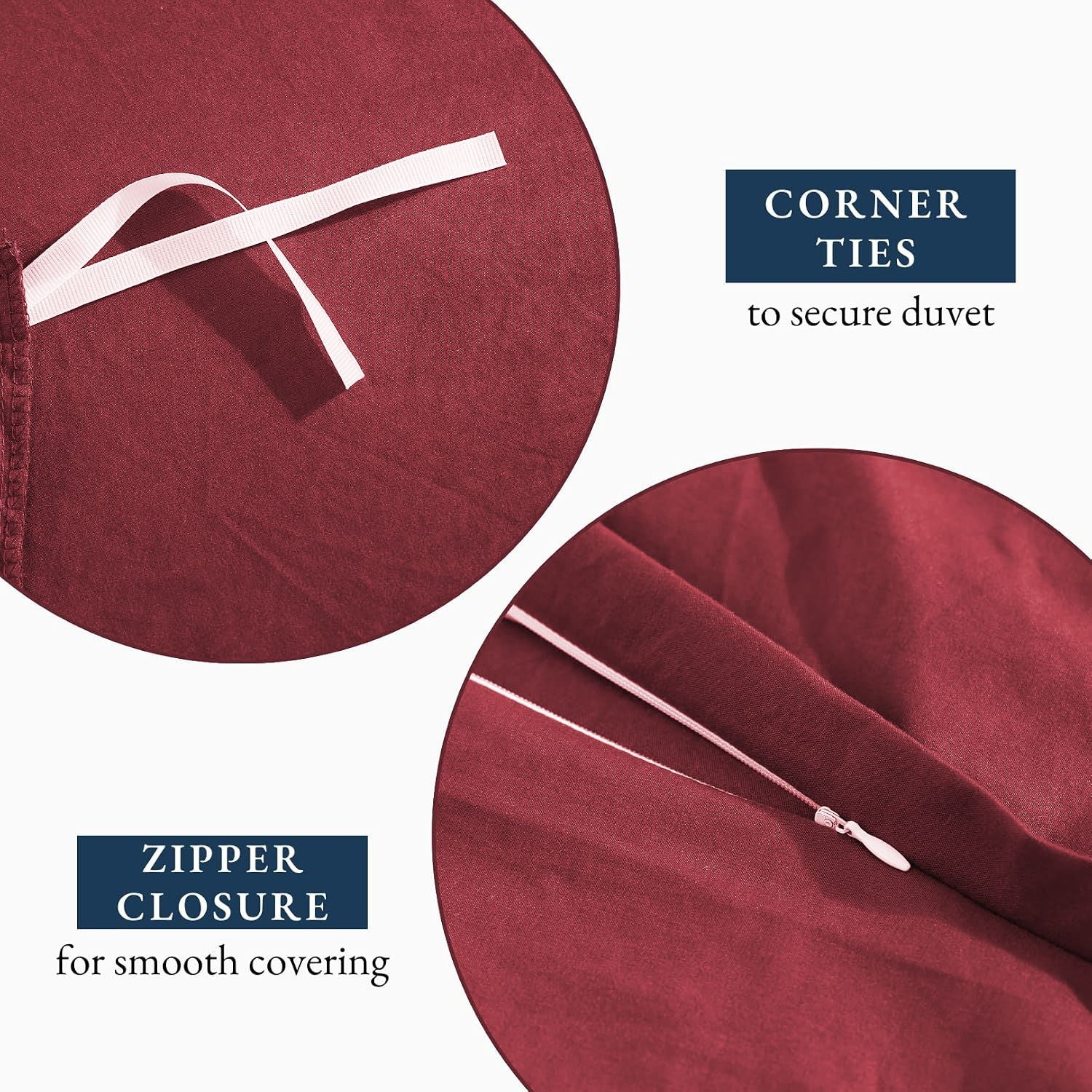 Hotel Soft Microfiber Duvet Cover Set-2000TC Quilt Cover Set & Pillowcases -1 Donna Cover Zipper Closure & 1 x Pillowcases-Breathable Bedding - Wrinkle, Fade, Stain Resistant(Red,Double)