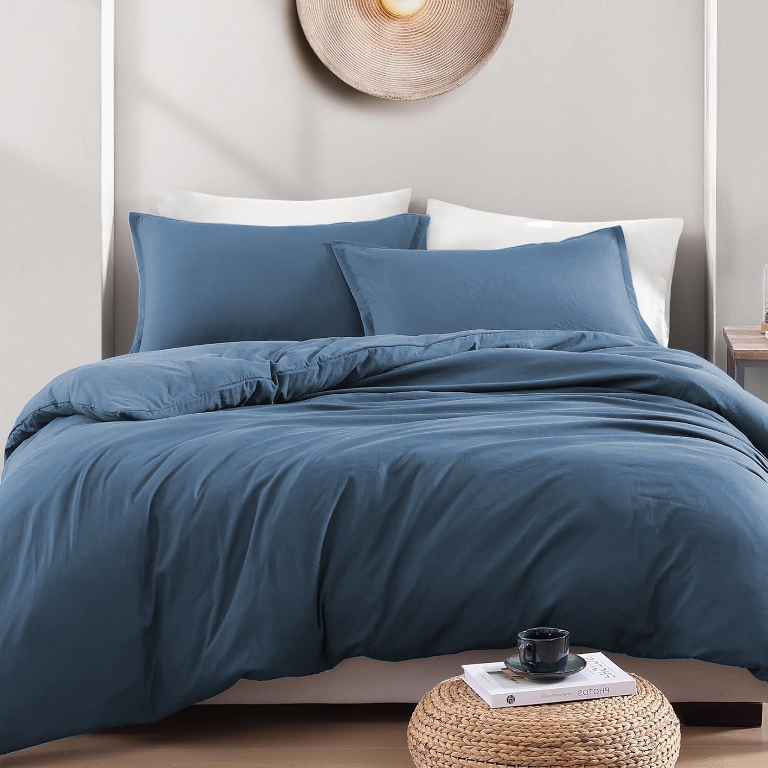 Hotel Soft Microfiber Duvet Cover Set-2000TC Quilt Cover Set & Pillowcases -1 Donna Cover Zipper Closure & 1 x Pillowcases-Breathable Bedding - Wrinkle, Fade, Stain Resistant(Ocean,Double)