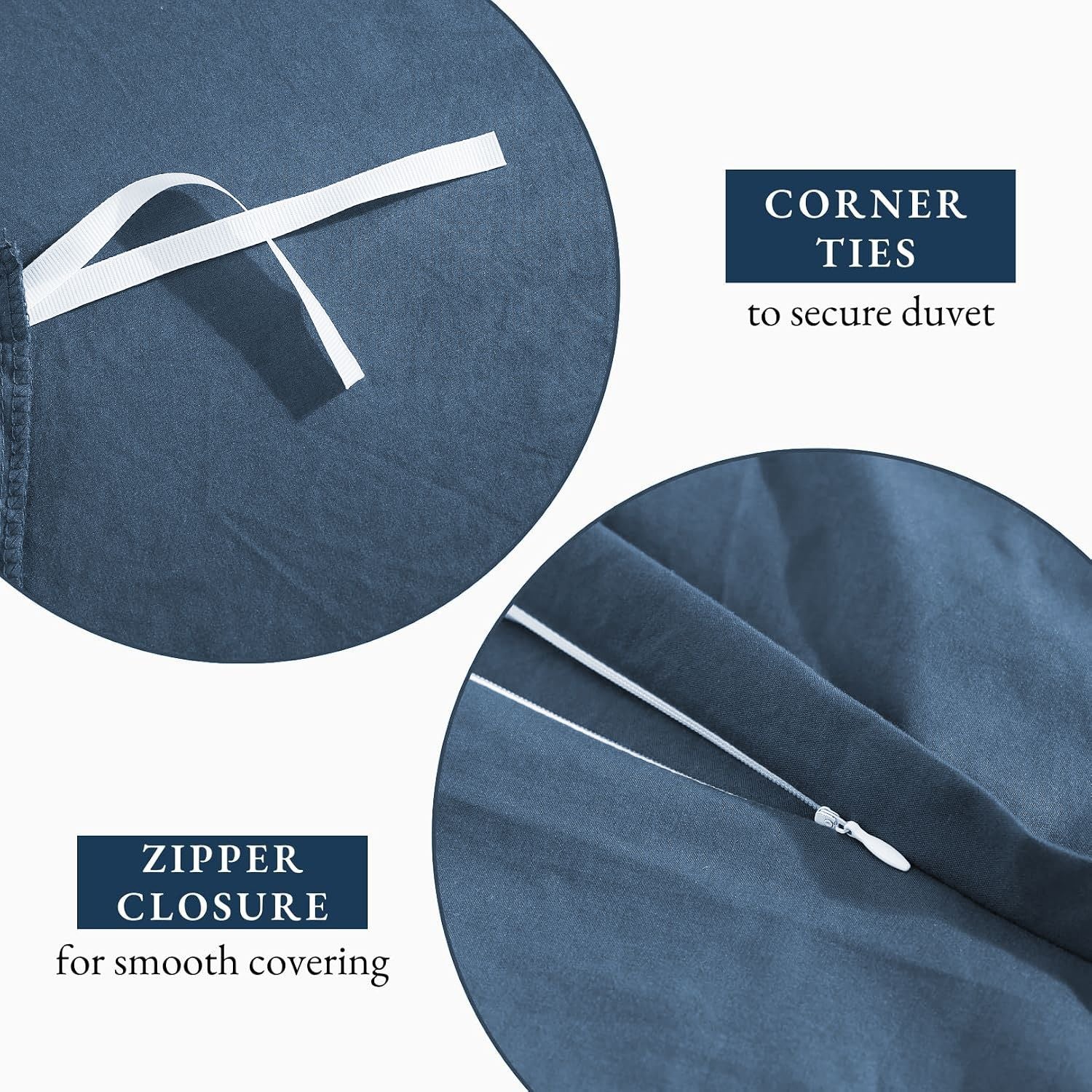 Hotel Soft Microfiber Duvet Cover Set-2000TC Quilt Cover Set & Pillowcases -1 Donna Cover Zipper Closure & 1 x Pillowcases-Breathable Bedding - Wrinkle, Fade, Stain Resistant(Ocean,Double)