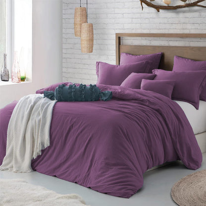 Hotel Soft Microfiber Duvet Cover Set-2000TC Quilt Cover Set & Pillowcases -1 Donna Cover Zipper Closure & 1 x Pillowcases-Breathable Bedding - Wrinkle, Fade, Stain Resistant(Purple,Double)