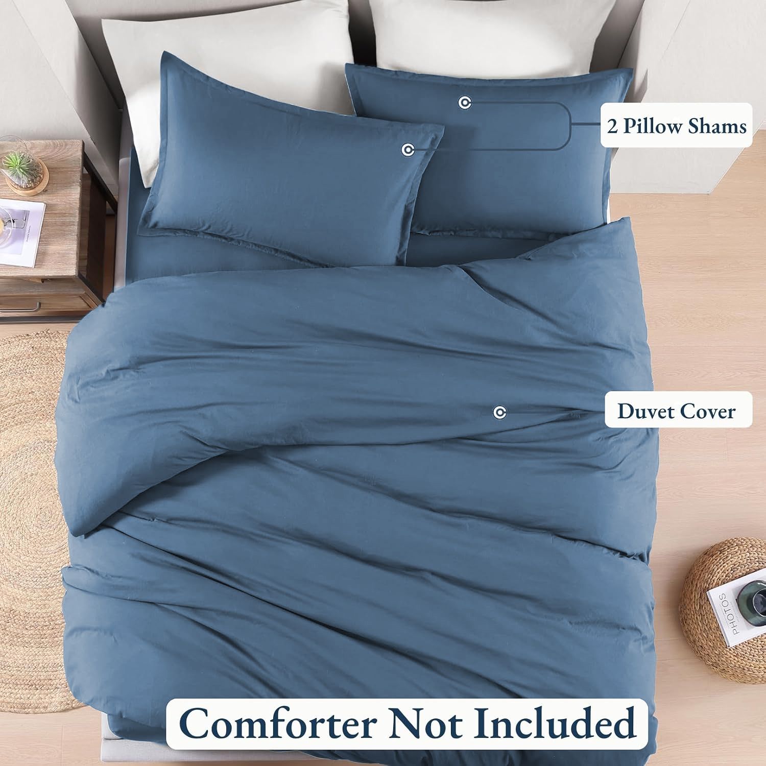Hotel Soft Microfiber Duvet Cover Set-2000TC Quilt Cover Set & Pillowcases -1 Donna Cover Zipper Closure & 1 x Pillowcases-Breathable Bedding - Wrinkle, Fade, Stain Resistant(Ocean,King)