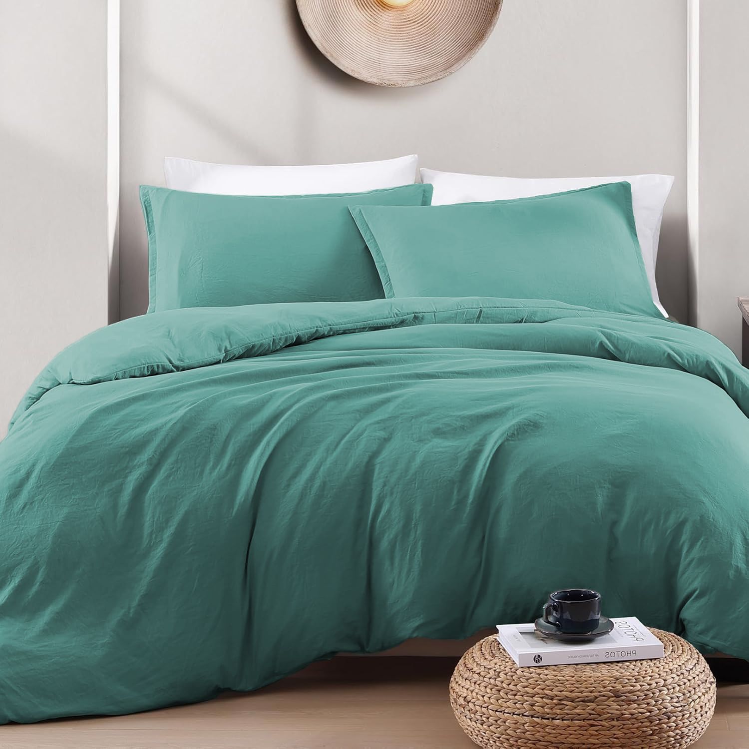 Hotel Soft Microfiber Duvet Cover Set-2000TC Quilt Cover Set & Pillowcases -1 Donna Cover Zipper Closure & 1 x Pillowcases-Breathable Bedding - Wrinkle, Fade, Stain Resistant(Biscay blue,King)