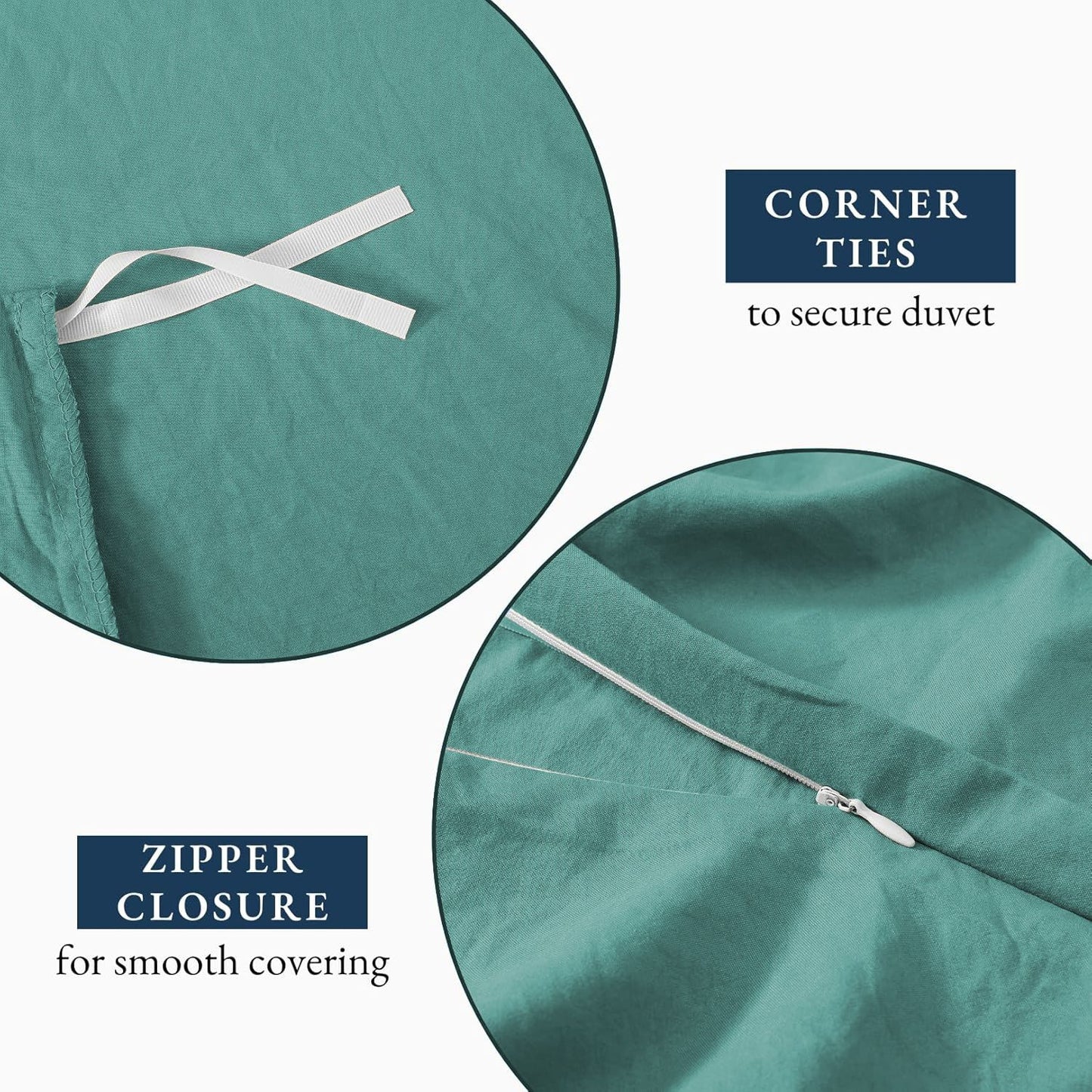 Hotel Soft Microfiber Duvet Cover Set-2000TC Quilt Cover Set & Pillowcases -1 Donna Cover Zipper Closure & 1 x Pillowcases-Breathable Bedding - Wrinkle, Fade, Stain Resistant(Biscay blue,King)