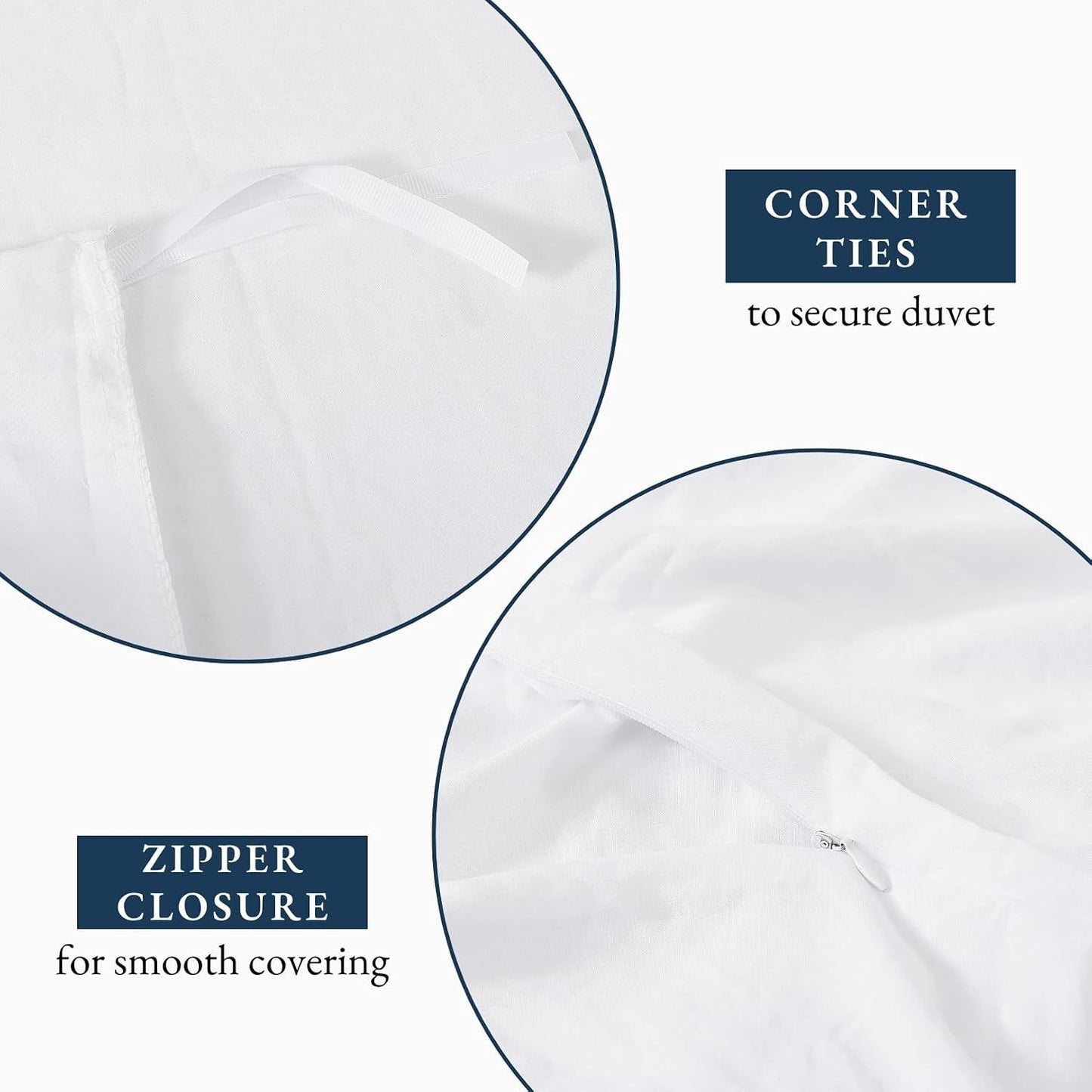 Hotel Soft Microfiber Duvet Cover Set-2000TC Quilt Cover Set & Pillowcases -1 Donna Cover Zipper Closure & 1 x Pillowcases-Breathable Bedding - Wrinkle, Fade, Stain Resistant(White,King Single)