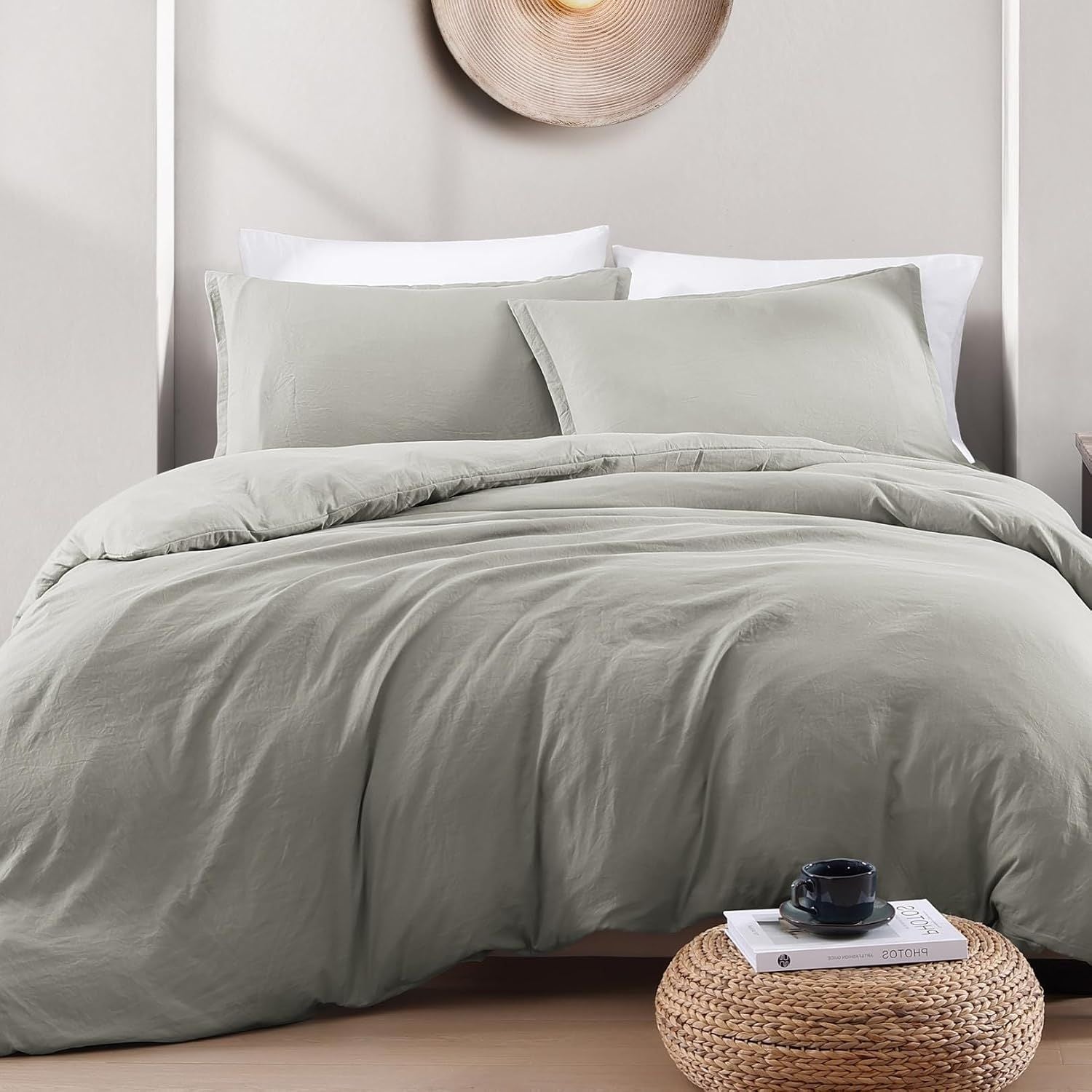 Hotel Soft Microfiber Duvet Cover Set-2000TC Quilt Cover Set & Pillowcases -1 Donna Cover Zipper Closure & 1 x Pillowcases-Breathable Bedding - Wrinkle, Fade, Stain Resistant(Grey,Queen)
