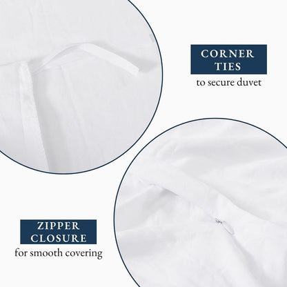 Hotel Soft Microfiber Duvet Cover Set-2000TC Quilt Cover Set & Pillowcases -1 Donna Cover Zipper Closure & 1 x Pillowcases-Breathable Bedding - Wrinkle, Fade, Stain Resistant(White,Single)