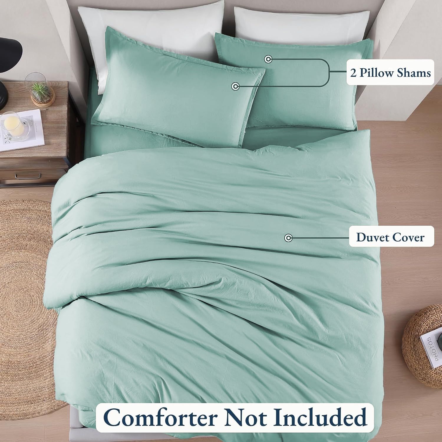 Hotel Soft Microfiber Duvet Cover Set-2000TC Quilt Cover Set & Pillowcases -1 Donna Cover Zipper Closure & 1 x Pillowcases-Breathable Bedding - Wrinkle, Fade, Stain Resistant(Ice Blue,Single)