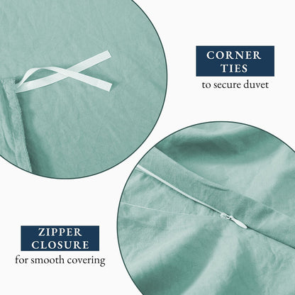Hotel Soft Microfiber Duvet Cover Set-2000TC Quilt Cover Set & Pillowcases -1 Donna Cover Zipper Closure & 1 x Pillowcases-Breathable Bedding - Wrinkle, Fade, Stain Resistant(Ice Blue,Single)