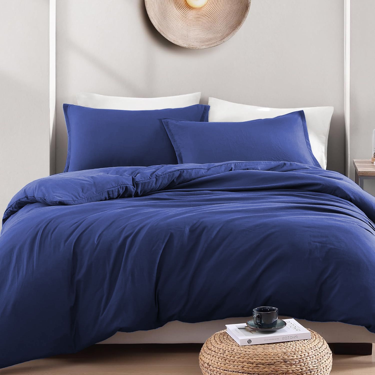 Hotel Soft Microfiber Duvet Cover Set-2000TC Quilt Cover Set & Pillowcases -1 Donna Cover Zipper Closure & 1 x Pillowcases-Breathable Bedding - Wrinkle, Fade, Stain Resistant(Royal blue,Single)
