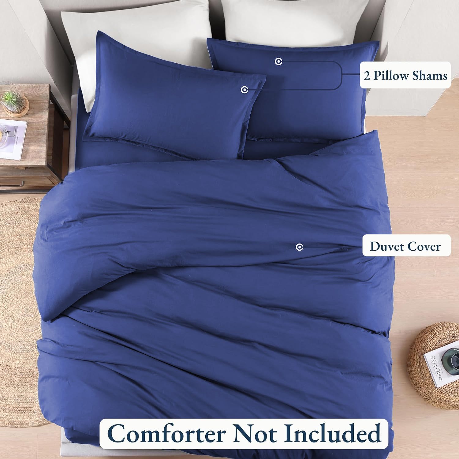Hotel Soft Microfiber Duvet Cover Set-2000TC Quilt Cover Set & Pillowcases -1 Donna Cover Zipper Closure & 1 x Pillowcases-Breathable Bedding - Wrinkle, Fade, Stain Resistant(Royal blue,Single)