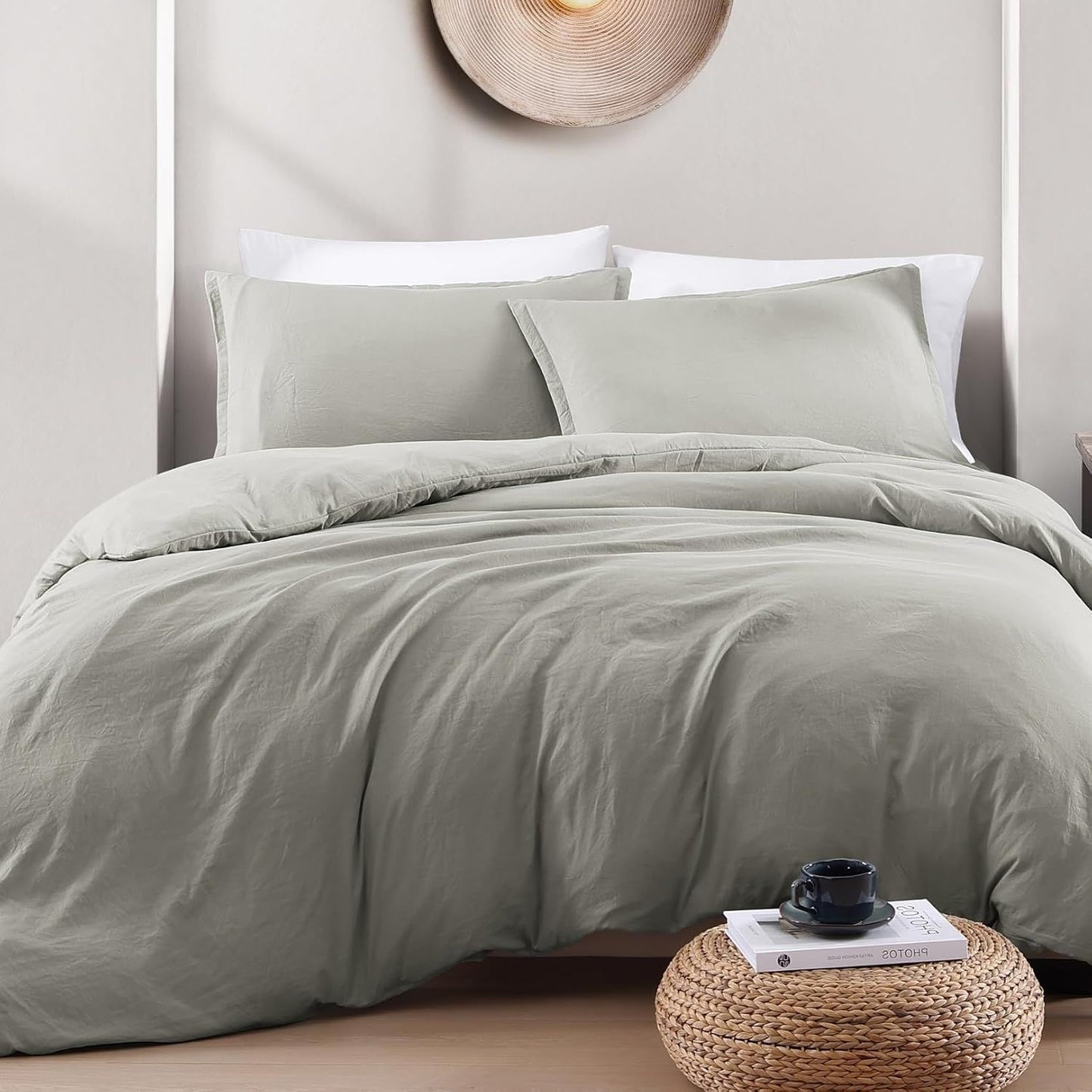 Hotel Soft Microfiber Duvet Cover Set-2000TC Quilt Cover Set & Pillowcases -1 Donna Cover Zipper Closure & 1 x Pillowcases-Breathable Bedding - Wrinkle, Fade, Stain Resistant(Grey,Single)