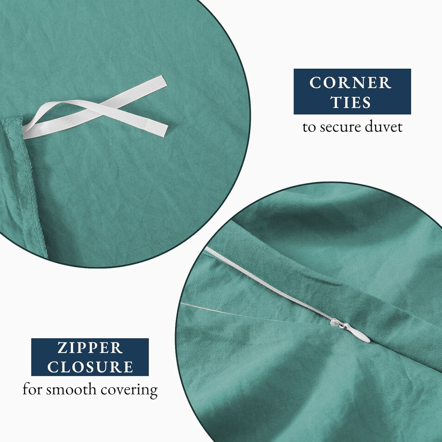Hotel Soft Microfiber Duvet Cover Set-2000TC Quilt Cover Set & Pillowcases -1 Donna Cover Zipper Closure & 1 x Pillowcases-Breathable Bedding - Wrinkle, Fade, Stain Resistant(Biscay blue,Single)