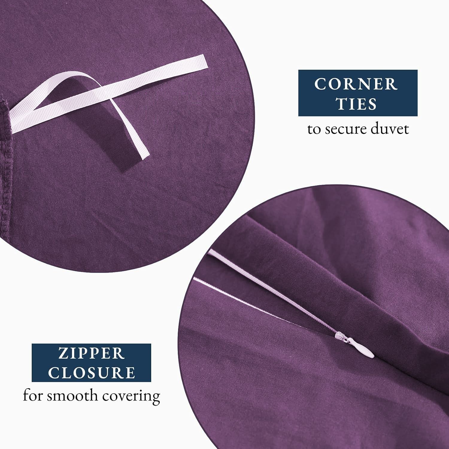 Hotel Soft Microfiber Duvet Cover Set-2000TC Quilt Cover Set & Pillowcases -1 Donna Cover Zipper Closure & 1 x Pillowcases-Breathable Bedding - Wrinkle, Fade, Stain Resistant(Purple,Single)