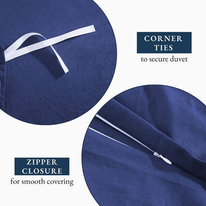 Hotel Soft Microfiber Duvet Cover Set-2000TC Quilt Cover Set & Pillowcases -1 Donna Cover Zipper Closure & 1 x Pillowcases-Breathable Bedding - Wrinkle, Fade, Stain Resistant(Royal blue,Super King)
