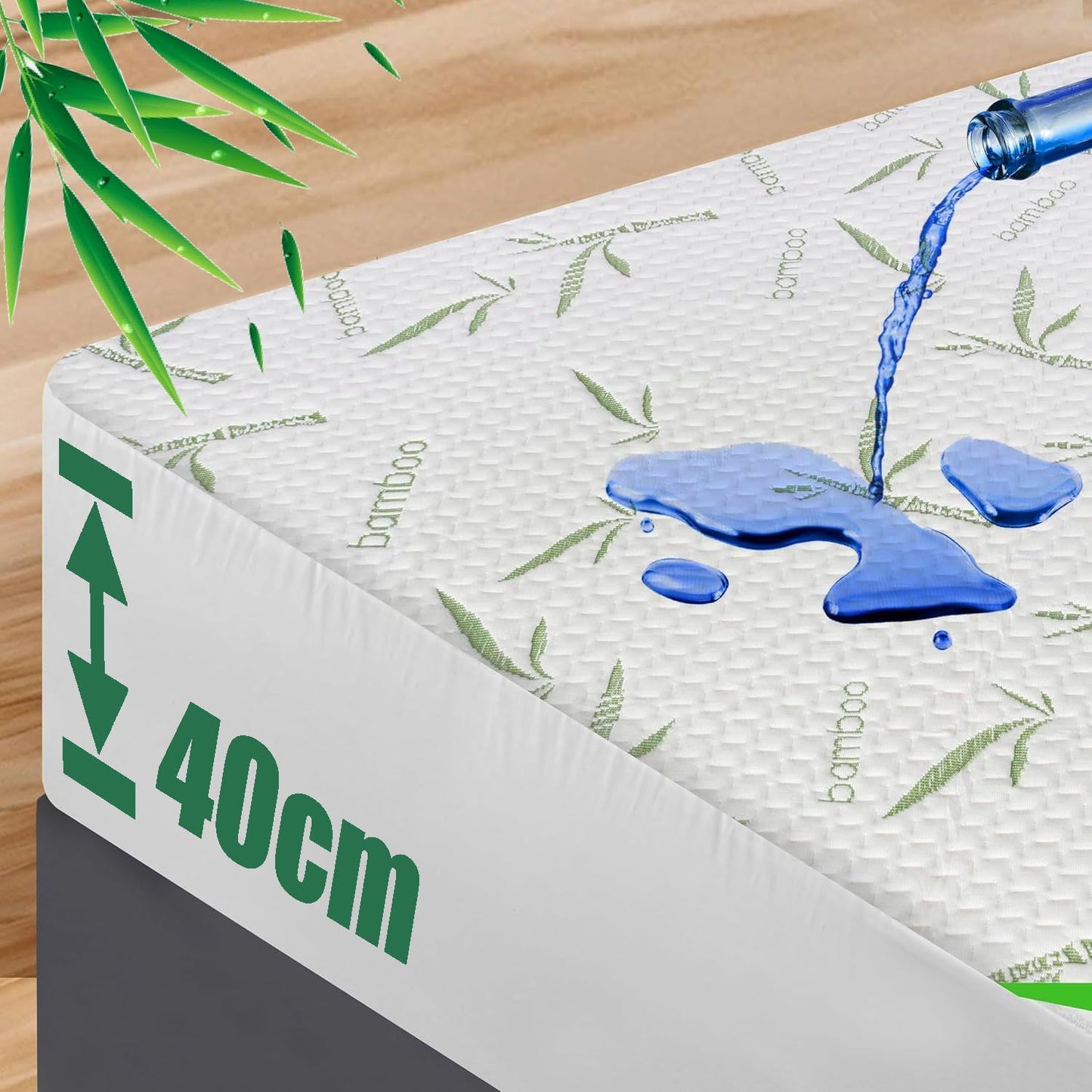 100% Waterproof Single Mattress Protector, Breathable Mattress Cover Single Size Bed, 3D Air Fabric Cooling V1317-FS260-AUS