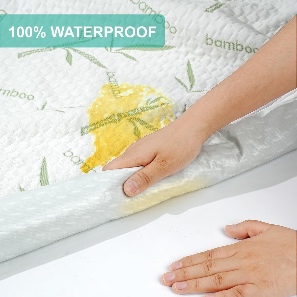 100% Waterproof Single Mattress Protector, Breathable Mattress Cover Single Size Bed, 3D Air Fabric Cooling V1317-FS260-AUS