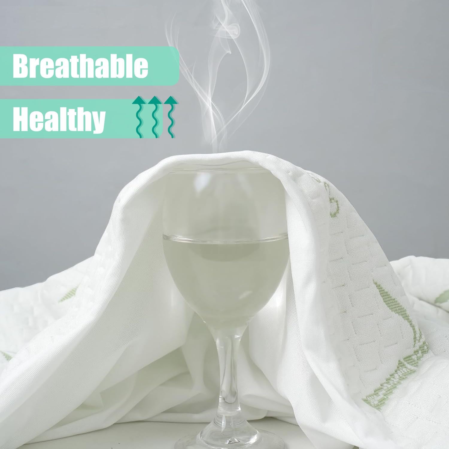 100% Waterproof Single Mattress Protector, Breathable Mattress Cover Single Size Bed, 3D Air Fabric Cooling V1317-FS260-AUS