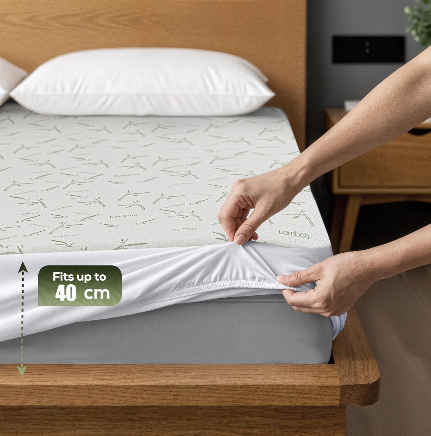 100% Waterproof Single Mattress Protector, Breathable Mattress Cover Single Size Bed, 3D Air Fabric Cooling V1317-FS260-AUS