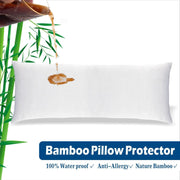 Waterproof Bamboo Pillow Protector Cover,100% Bug Water Proof Zippered Pillow Cases Body Size (1 Pack, V1317-FS280-AUCC-Z-BAI