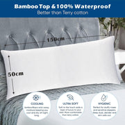 Waterproof Bamboo Pillow Protector Cover,100% Bug Water Proof Zippered Pillow Cases Body Size (1 Pack, V1317-FS280-AUCC-Z-BAI
