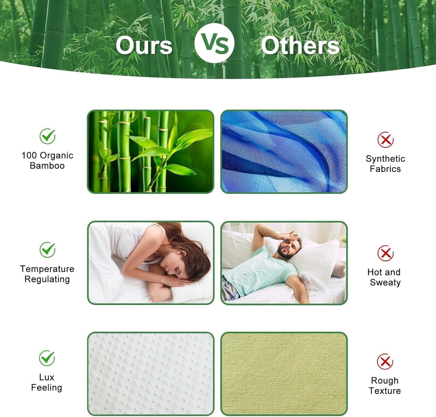 Waterproof Bamboo Pillow Protector Cover,100% Bug Water Proof Zippered Pillow Cases Body Size (1 Pack, V1317-FS280-AUCC-Z-BAI