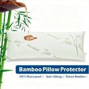 Waterproof Bamboo Pillow Protector Cover,100% Bug Water Proof Zippered Pillow Cases Body Size (1 V1317-FS280-AUCC-Z-LV