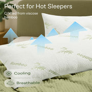 Waterproof Bamboo Pillow Protector Cover,100% Bug Water Proof Zippered Pillow Cases Body Size (1 V1317-FS280-AUCC-Z-LV