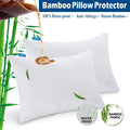Waterproof Bamboo Pillow Protector Cover, 100% Bug Water Proof Zippered Pillow Cases Standard/Queen Size ( 2 V1317-FS280-AUST-Z-BAI