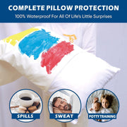 Waterproof Bamboo Pillow Protector Cover, 100% Bug Water Proof Zippered Pillow Cases Standard/Queen Size ( 2 V1317-FS280-AUST-Z-BAI