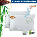 Waterproof Bamboo Pillow Protector Cover,100% Bug Water Proof Zippered Pillow Cases Standard/Queen Size ( 2 V1317-FS280-AUST-Z-LV