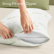 Waterproof Bamboo Pillow Protector Cover,100% Bug Water Proof Zippered Pillow Cases Standard/Queen Size ( 2 V1317-FS280-AUST-Z-LV
