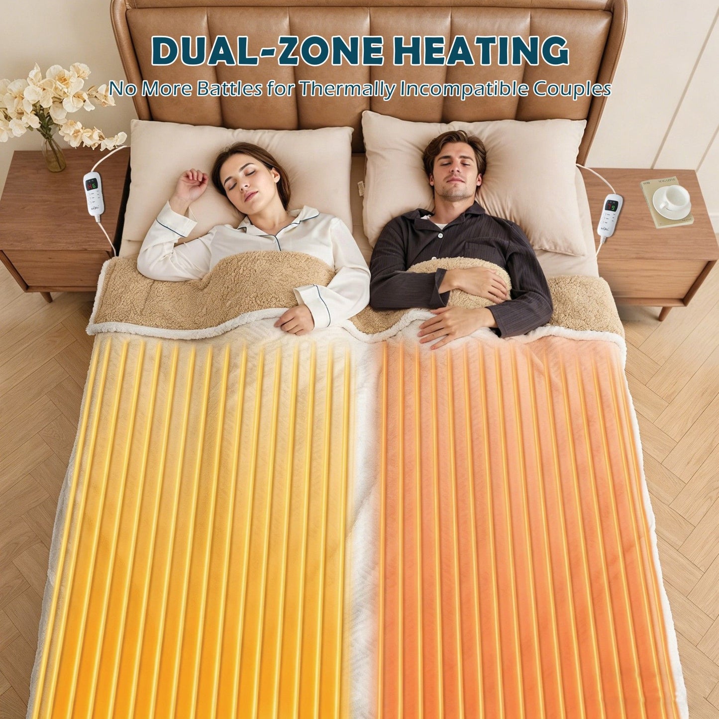 Heated Mattress Pad - Bedding Electric Blanket with 9 Heat Setting & 9-Hour Auto Off, Heated Mattress Pad-Machine Washable Fully Fitted Heating Pad with Overheat Protection , 800GSM Non Woven Fabric-fitted sheet cover(Queen)
