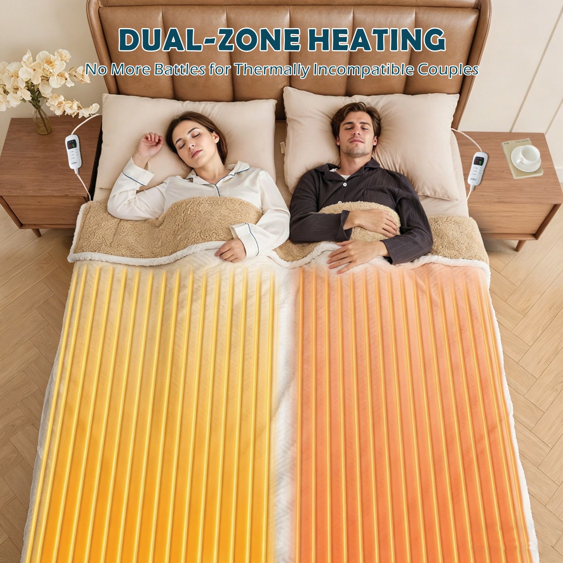 Heated Mattress Pad - Bedding Electric Blanket with 9 Heat Setting & 9-Hour Auto Off, Heated Mattress Pad-Machine Washable Fully Fitted Heating Pad with Overheat Protection , 800GSM Non Woven Fabric-fitted sheet cover(Super King)