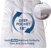 1000GSM Mattress Topper Viscose Derived from Bamboo, Thick Pillowtop Fitted Mattress Cover with 45cm Deep Skirt - Machine Washable Hypoallergenic(Super King,white)
