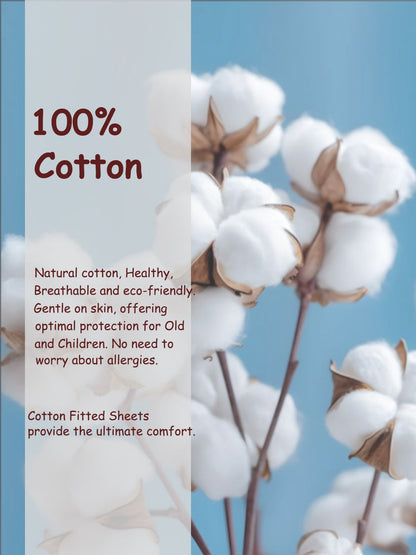 100% Cotton Fitted Sheet - Super Soft 40cm Deep Pocket Bottom Sheets - White Elastic Sheet（King Single,Grey)
