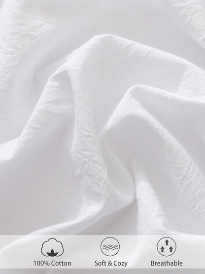 100% Cotton Fitted Sheet - Super Soft 40cm Deep Pocket Bottom Sheets - White Elastic Sheet（Super King,White)