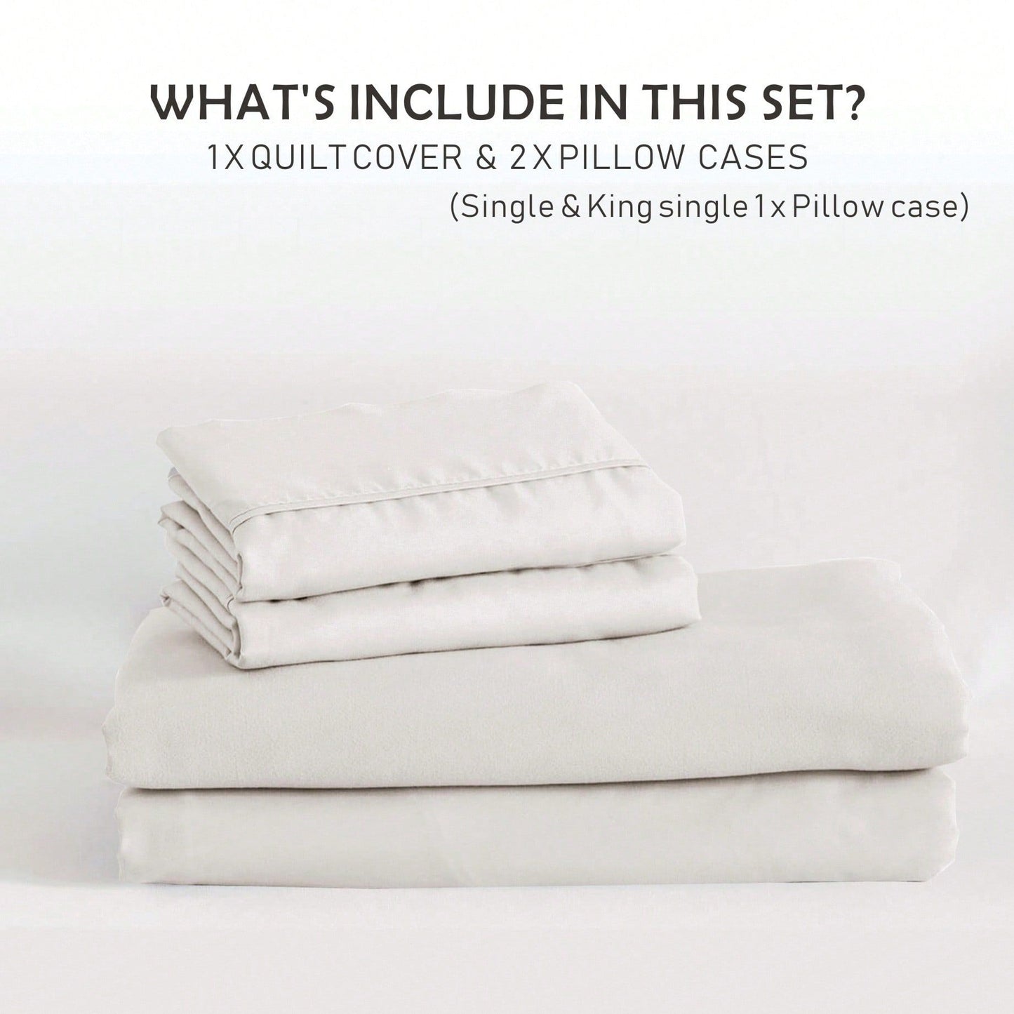 Hotel Soft Microfiber Duvet Cover Set-2000TC Quilt Cover Set & Pillowcases -1 Donna Cover Zipper Closure & 1 x Pillowcases-Breathable Bedding - Wrinkle, Fade, Stain Resistant(Raw white,Double)