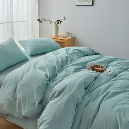 Hotel Soft Microfiber Duvet Cover Set-2000TC Quilt Cover Set & Pillowcases -1 Donna Cover Zipper Closure & 1 x Pillowcases-Breathable Bedding - Wrinkle, Fade, Stain Resistant(Ice Blue,Double)