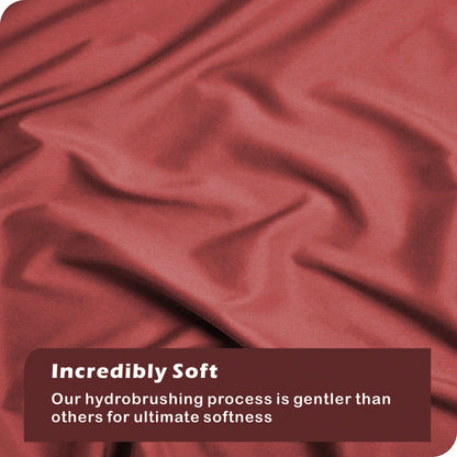 Hotel Soft Microfiber Duvet Cover Set-2000TC Quilt Cover Set & Pillowcases -1 Donna Cover Zipper Closure & 1 x Pillowcases-Breathable Bedding - Wrinkle, Fade, Stain Resistant(Red,Double)