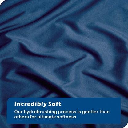 Hotel Soft Microfiber Duvet Cover Set-2000TC Quilt Cover Set & Pillowcases -1 Donna Cover Zipper Closure & 1 x Pillowcases-Breathable Bedding - Wrinkle, Fade, Stain Resistant(Navy,King)