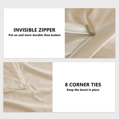 Hotel Soft Microfiber Duvet Cover Set-2000TC Quilt Cover Set & Pillowcases -1 Donna Cover Zipper Closure & 1 x Pillowcases-Breathable Bedding - Wrinkle, Fade, Stain Resistant(Cream White,King Single)