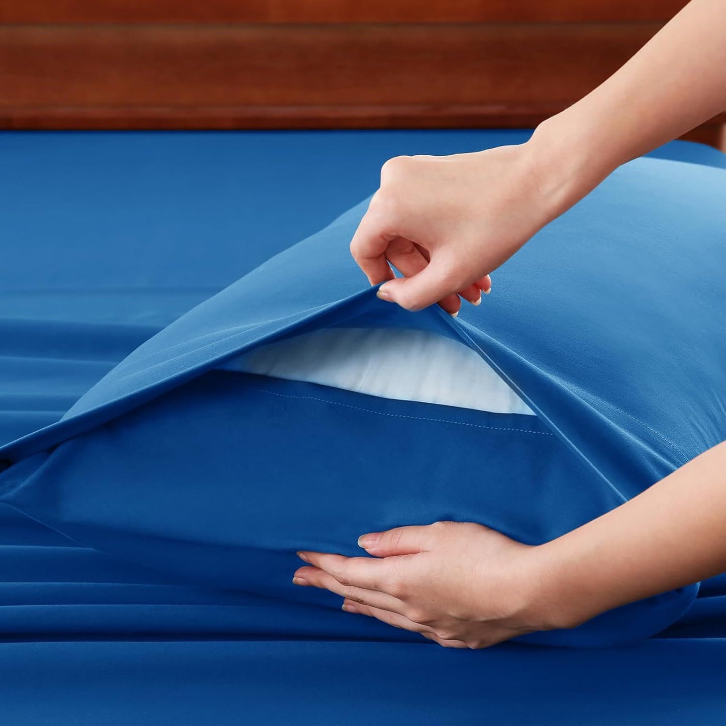 Hotel Soft Bed Sheet Set- Bedding Sheets & Pillowcases -Breathable Bedding - Wrinkle, Fade, Stain Resistant-Deep Pocket Flat Fitted Bed Sheet Set(Royal blue,King Single)