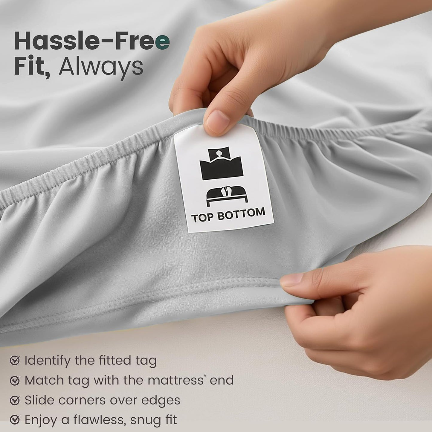 Hotel Quality Fitted Sheet - 1 Piece Fitted Sheet  -Breathable Bedding - Wrinkle, Fade, Stain Resistant- 16inch/40cm Deep Pocket Fitted Bed Sheet-Wrinkle and Fade Resistant,(Silver-gray,King Single)