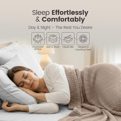 Hotel Quality Fitted Sheet - 1 Piece Fitted Sheet  -Breathable Bedding - Wrinkle, Fade, Stain Resistant- 16inch/40cm Deep Pocket Fitted Bed Sheet-Wrinkle and Fade Resistant,(Silver-gray,Queen)
